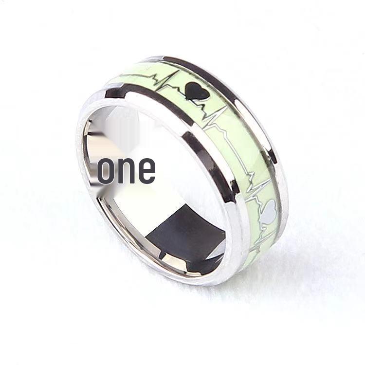 Европейское и американское титановое флуоресцентное кольцо-сердечко для пары 6