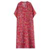 Summer V-neck Large Size Loose Literary Vacation Style Beach Dresses