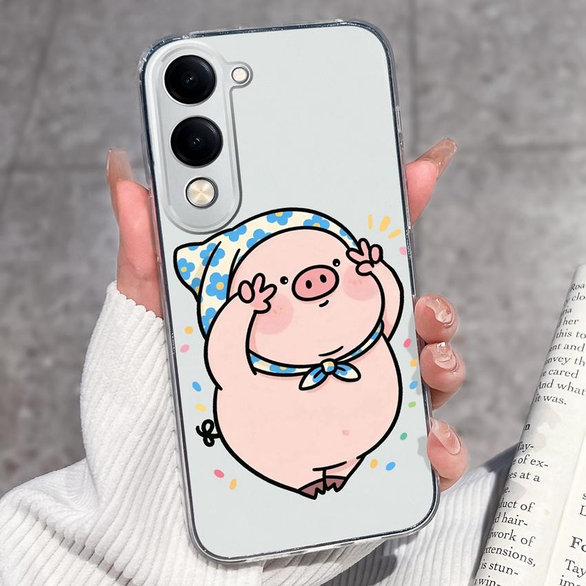 Fashion Casing For Vivo Y04 Y02 Y02a Y02s Y400 Pro X200 Ultra X200s Phone Case Lovely Cat Panda Shell Transparent TPU Soft Silicone Shockproof Housing
