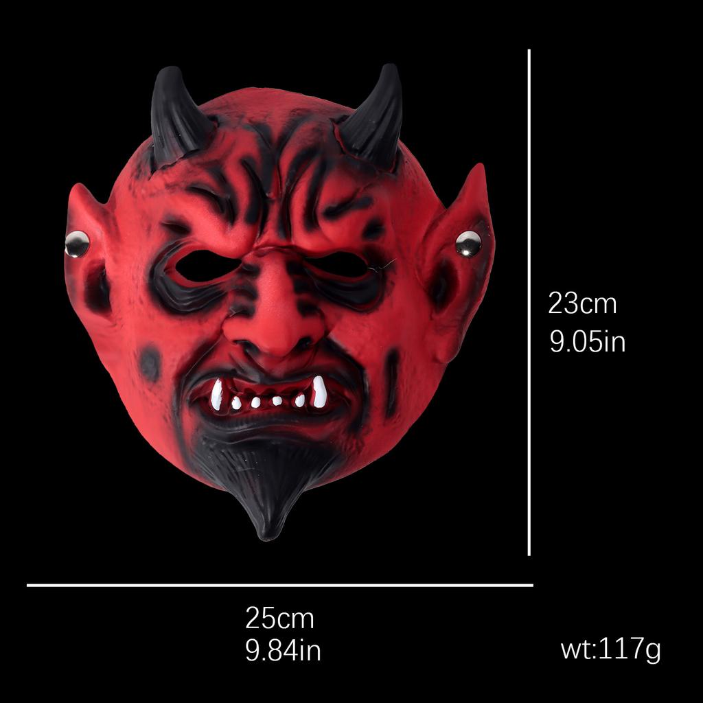 Red Devil's Horn Samurai Mask Cosplay Japanese Prajna Skull Pu Masks Halloween Carnival Party Costume Props Gifts