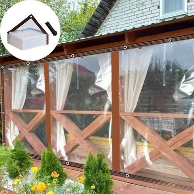 Multifunctional Transparent Rainproof Cloth Waterproof Tarpaulin Balcony Garden Greenhouse Outdoor Windproof PE Plastic Shelter