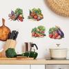 Kreatives Bemaltes Gemüse Aubergine Westliche Rote Kaki Küche Restaurant Heimverschönerung Wandaufkleber