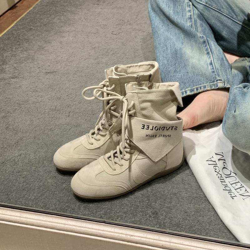 Cowhide~ Height increase cm Martin boots women's thick-soled short boots Wasteland wind triangle towel strap casual boxing boots