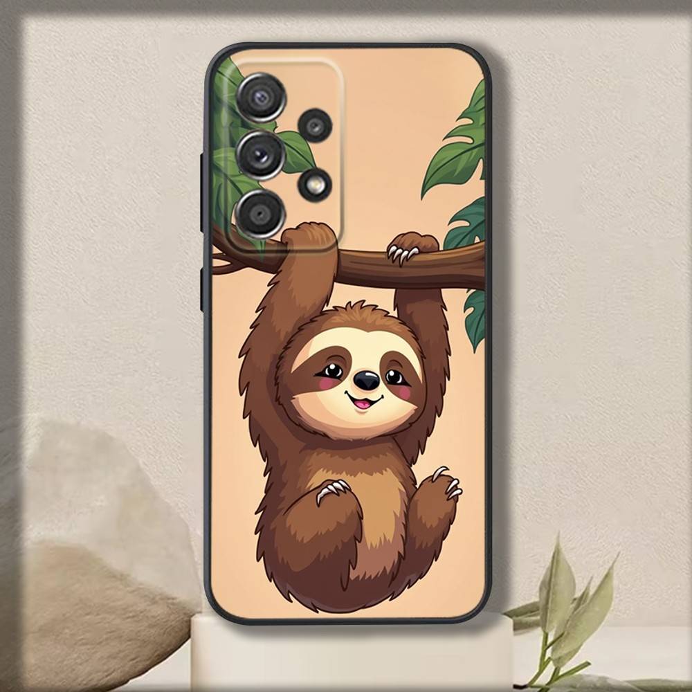 

Cartoon Turtle Sloth Phone Case For Samsung S 25,24,23,22,30,21,10,9,Ultra,Plus,Lite,FE,4,5 G Soft Black Case Samsung S25