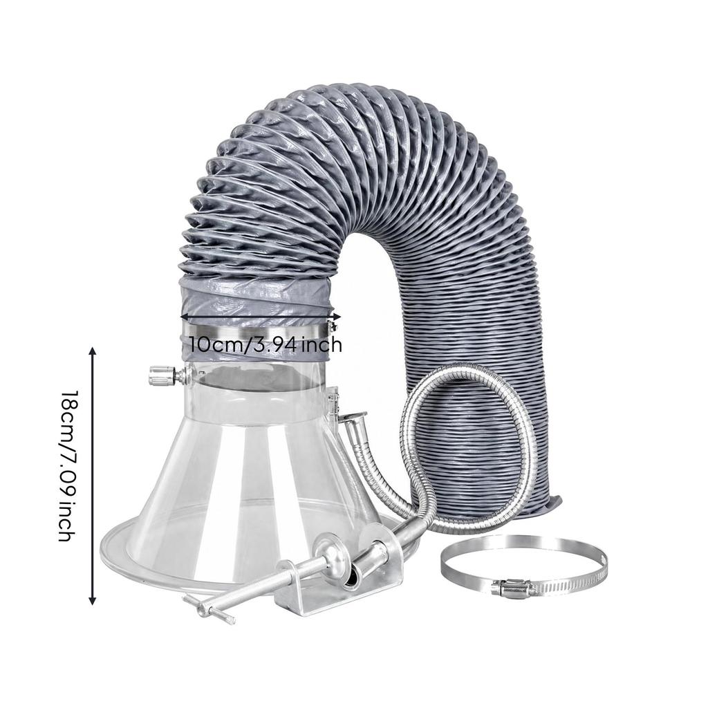 Soldering Fume Extraction Hood Assembly Adjustable Solder with Flexible Exhaust Duct