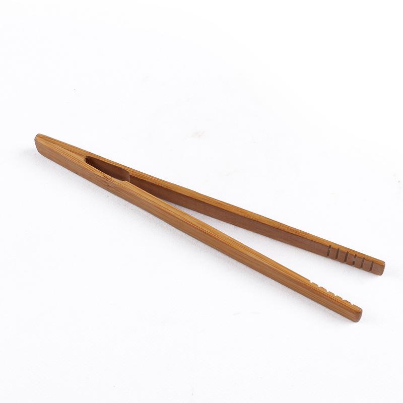 High-Temp Resistant Bamboo Tea Tongs - Portable Travel Tea Set Tweezers & Anti-Scald Cup Clips
