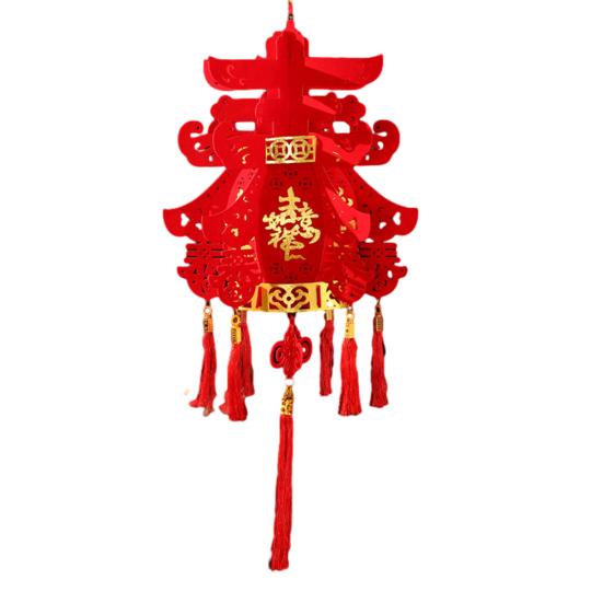 Year of The Horse Lantern Traditional Chinese New Year Decoration with Fabric Hanging Ornament for Door Festive Atmosphere 2026 Spring Festival Decor
