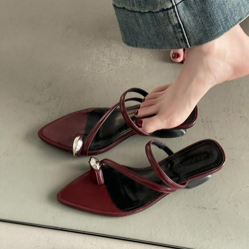 New fashionable versatile spring and summer wear comfortable high heels cool slippers with skirt temperament sandals
