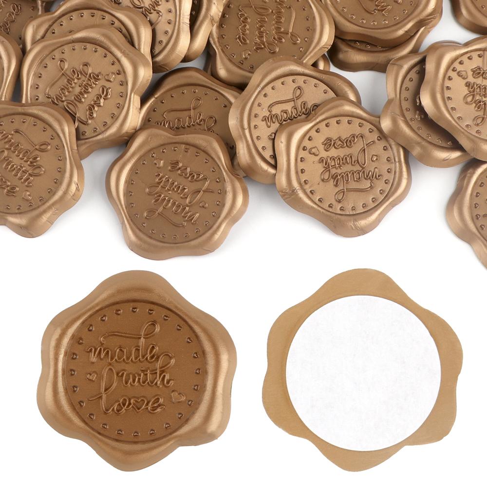 

30pcs Text Style Botanical Bee Bunny Wax Seal Stickers Wax Self-Adhesive Wedding Invitation Envelope Seal Gold Stickers