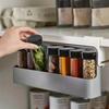 Plastic Seasoning Bottle Storage Rack Kitchen Seasoning Bottle Punch-free Adjustable Multi-functional Seasoning Jar Set