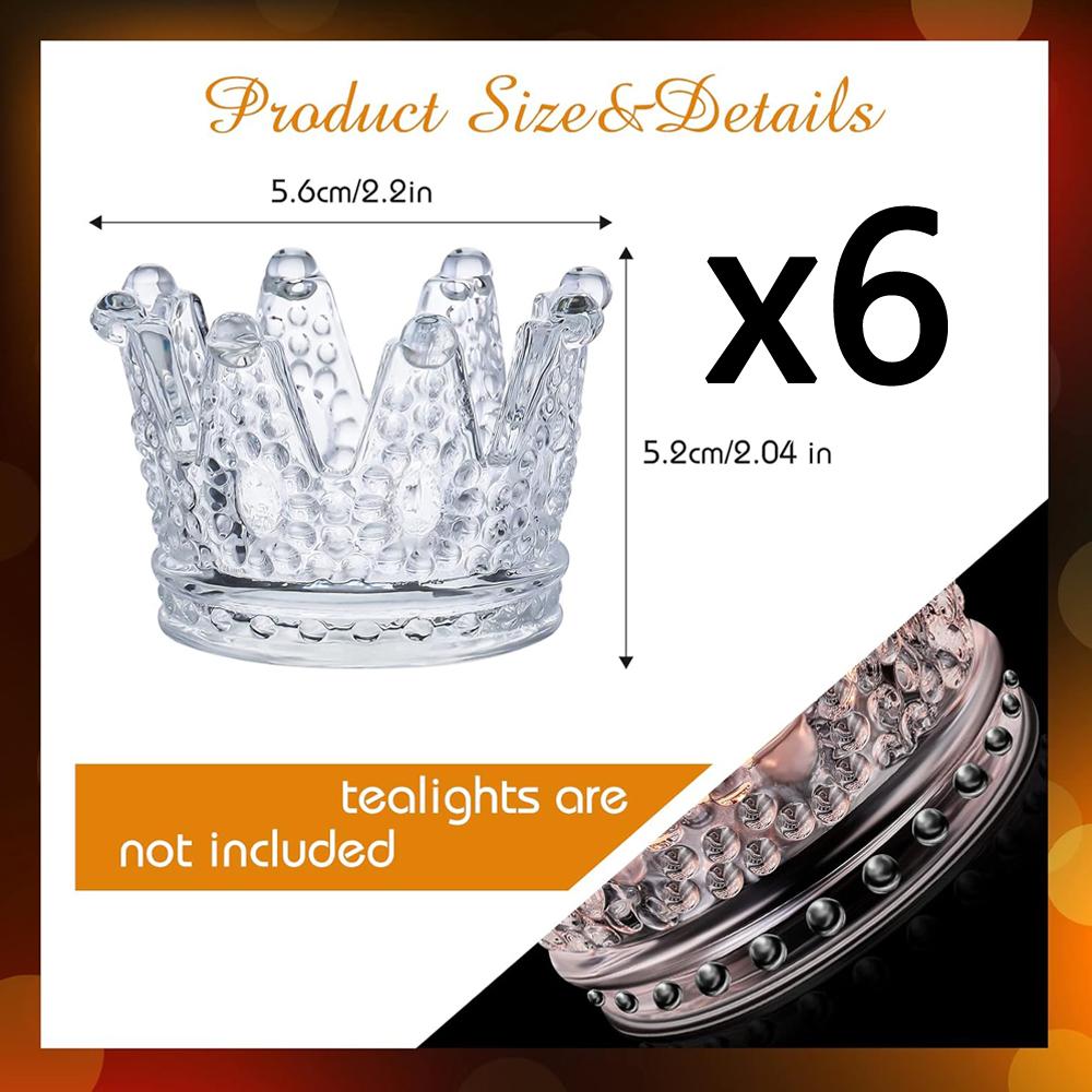 

Подсвечник для чайной свечи, Стеклянный подсвечник в виде короны, Хрустальный подсвечник для вотивных свечей для центрального элемента обеденного стола, Домашний декор, Свадьба