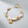 SUMENG Vintage Bohemian Women's Anklet with Antique Gold Shell Sequins Beads Geometric Charm for Summer Beach Foot Jewelry Gift