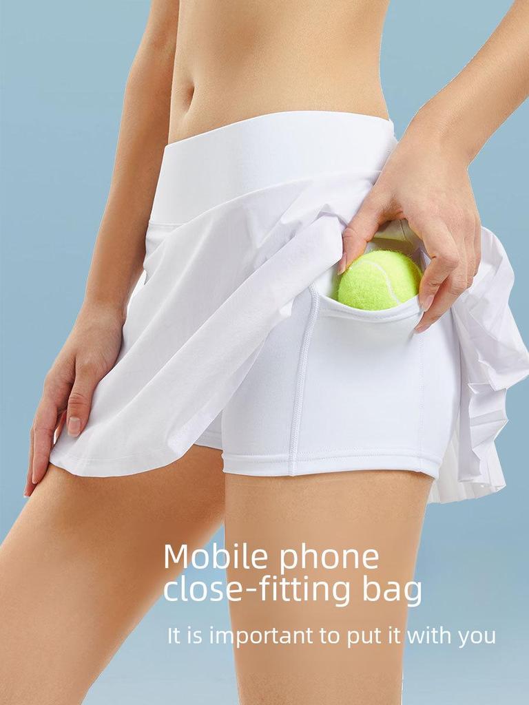 Women's Quick-Dry Pleated Tennis Skort - Breathable, Anti-Exposure, Sports Fitness Running Skirt