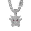Hot-selling Anime Gengui Elf Diamond-encrusted European and American Style Hip-hop Cuban Chain Trendy Men's Necklace Jewelry