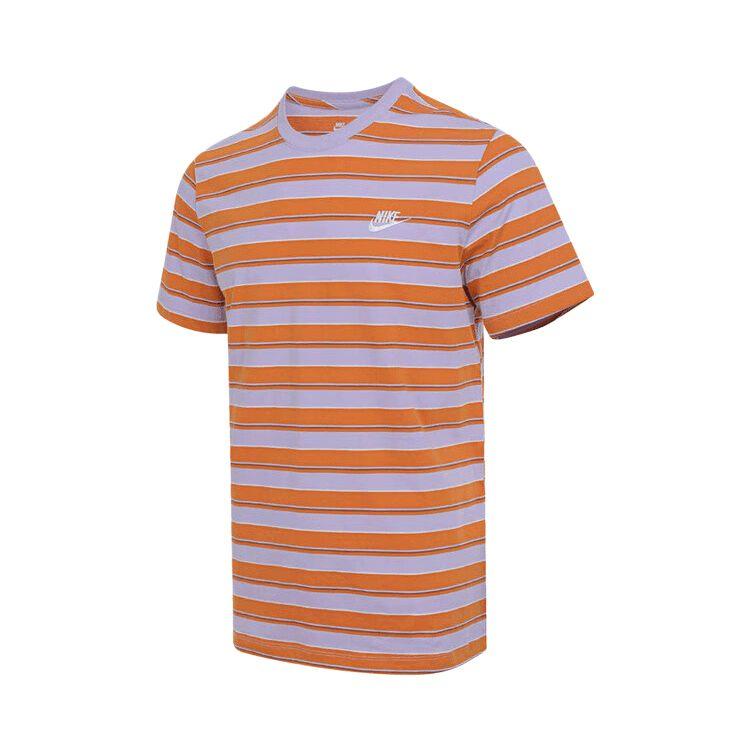 New Nike Club T Shirts Men's Stripes Oranges HJ0551-515