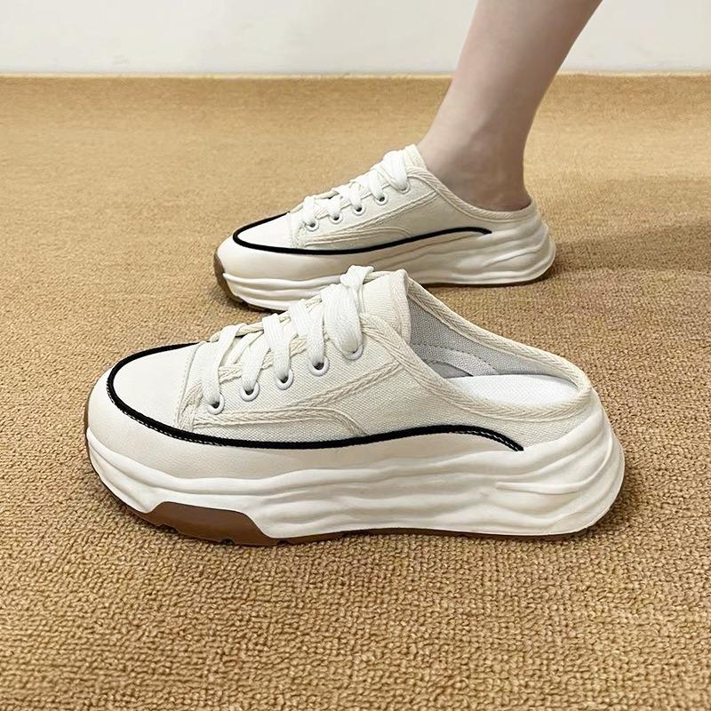 Dad shoes women's summer new student platform sports shoes casual height increase bag head half drag