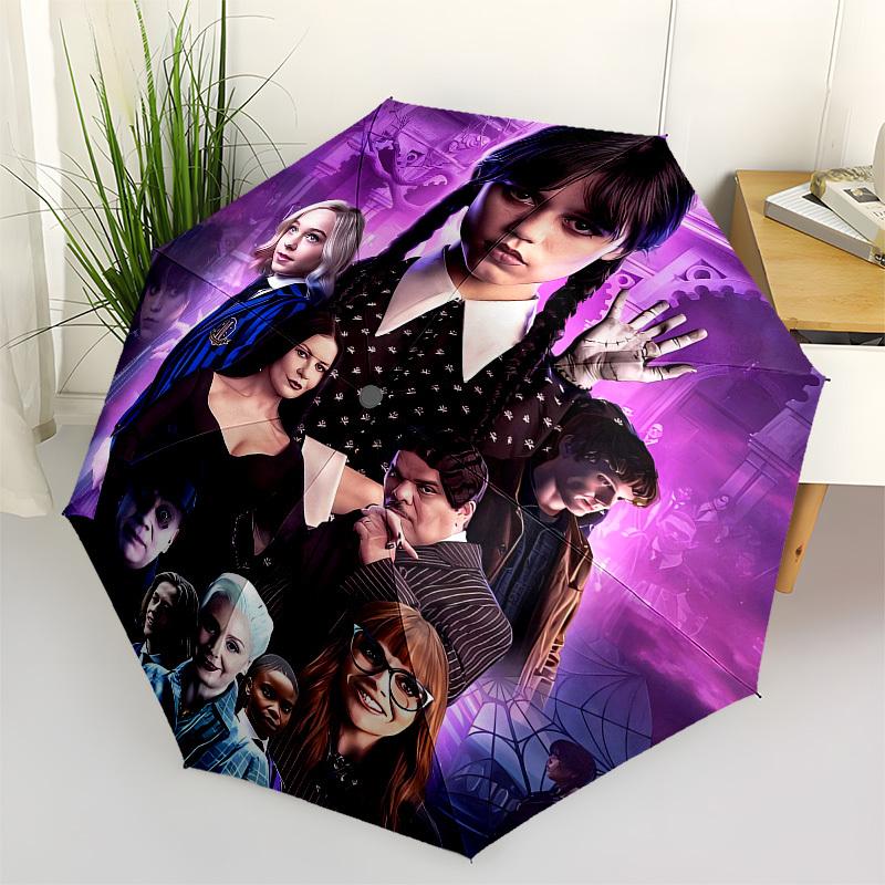 

Addams Family, Cartoon Automatic Opening and Closing, 8 rib Structure Portable Umbrella, Suitable for Men and Women in All Seasons Perfect