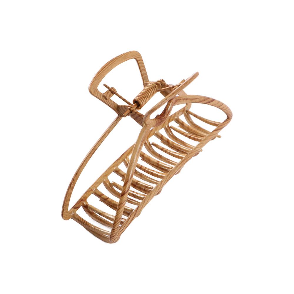 And Autumn Fashion Design Temperament Metal Wood Grain Hair Claws Shark Grab Clip Women Hair Accessories Korean Style Hair Claw