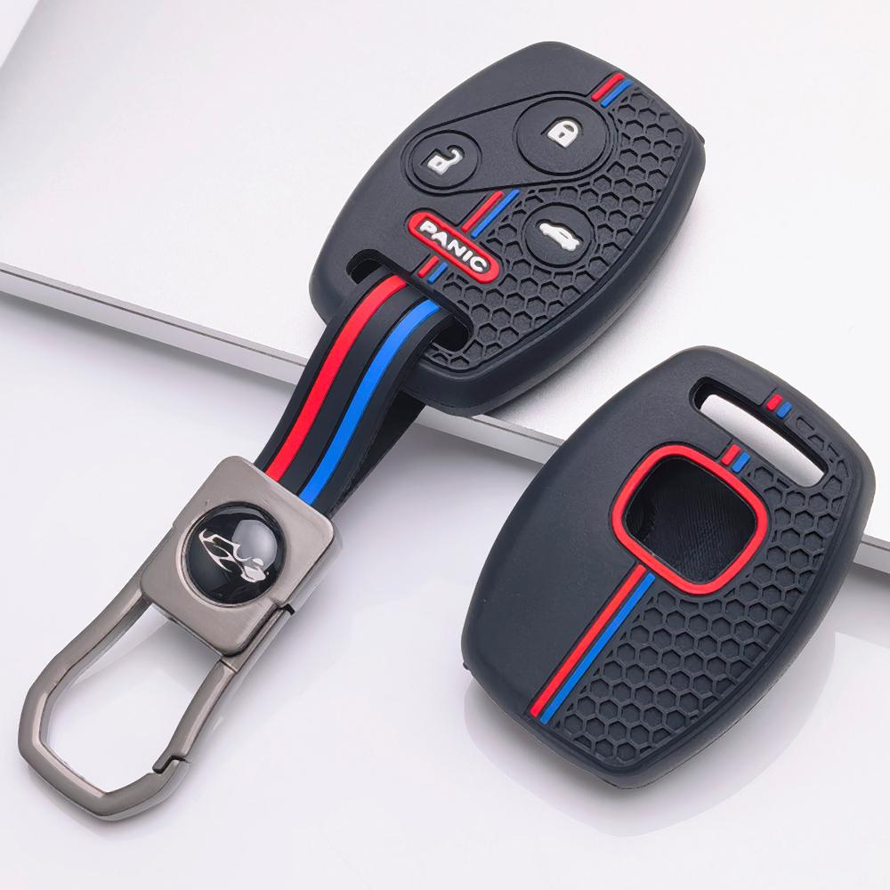 Key Fob Cover for Honda Accord Civic CR V CR Z with Keychain Anti-Scratch Surface Shockproof Structure Soft Grip Texture Easy Install