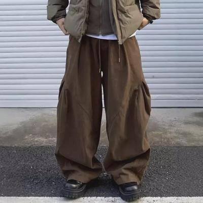 Herren Frühling & Herbst Loose Fit Weites Bein Japanische Gerade Hose