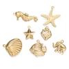 10 Stück/Lot Verschiedene Edelstahl-Anhänger in Form von Muscheln und Seesternen für handgefertigte DIY-Armbänder und Armreifen – Schmuckzubehör