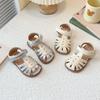 Girls Sandals T-strap Soft Sole Kids Beach Shoes Hollowed-out Soild Color 2025 Summer New Children Princess Shoes Non-slip Trend