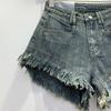 Autumn new street trend pants, old washed denim hot pants, wide-leg shorts, women's cross-border trend