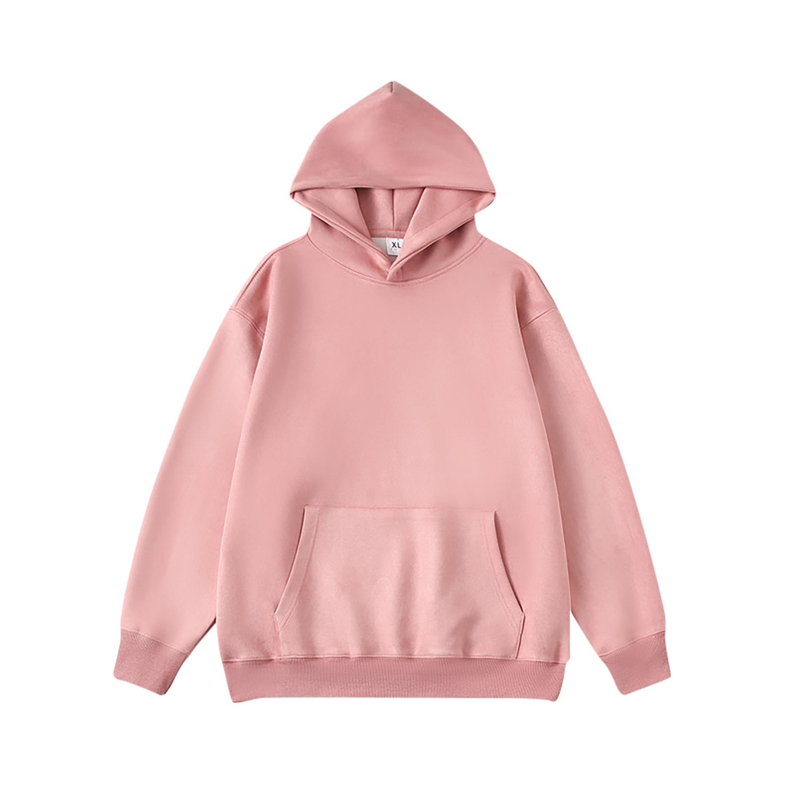 

Спортивный костюм с капюшоном, унисекс, одежда для бега, пуловер с длинными рукавами, толстовка с капюшоном XL розовый