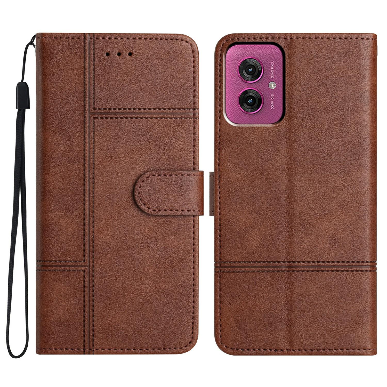 For Motorola Moto G55 5G Case Line Imprinted PU Leather Wallet Phone Cover D