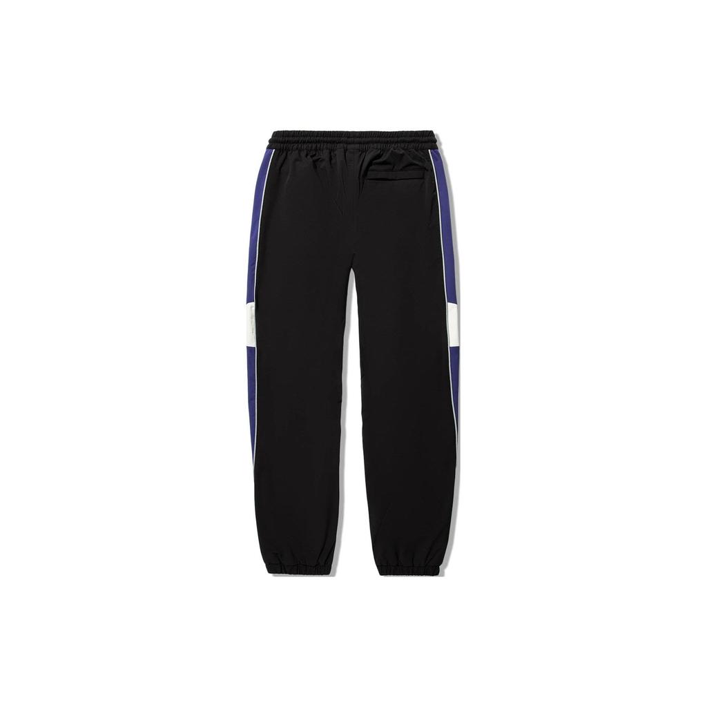 Li Ning Color Block Loose Fit Mid Rise Knitted Sports Pants Unisex Bottoms Black AYKU147-1