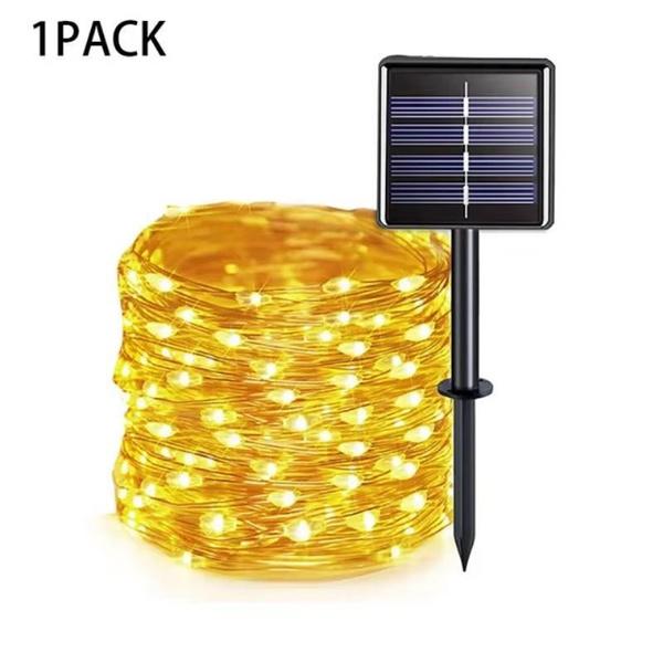 

12 м светодиодная солнечная гирлянда для сада, 100 светодиодов, водонепроницаемая лампа для декора рождественской вечеринки 12m-100led теплый белый