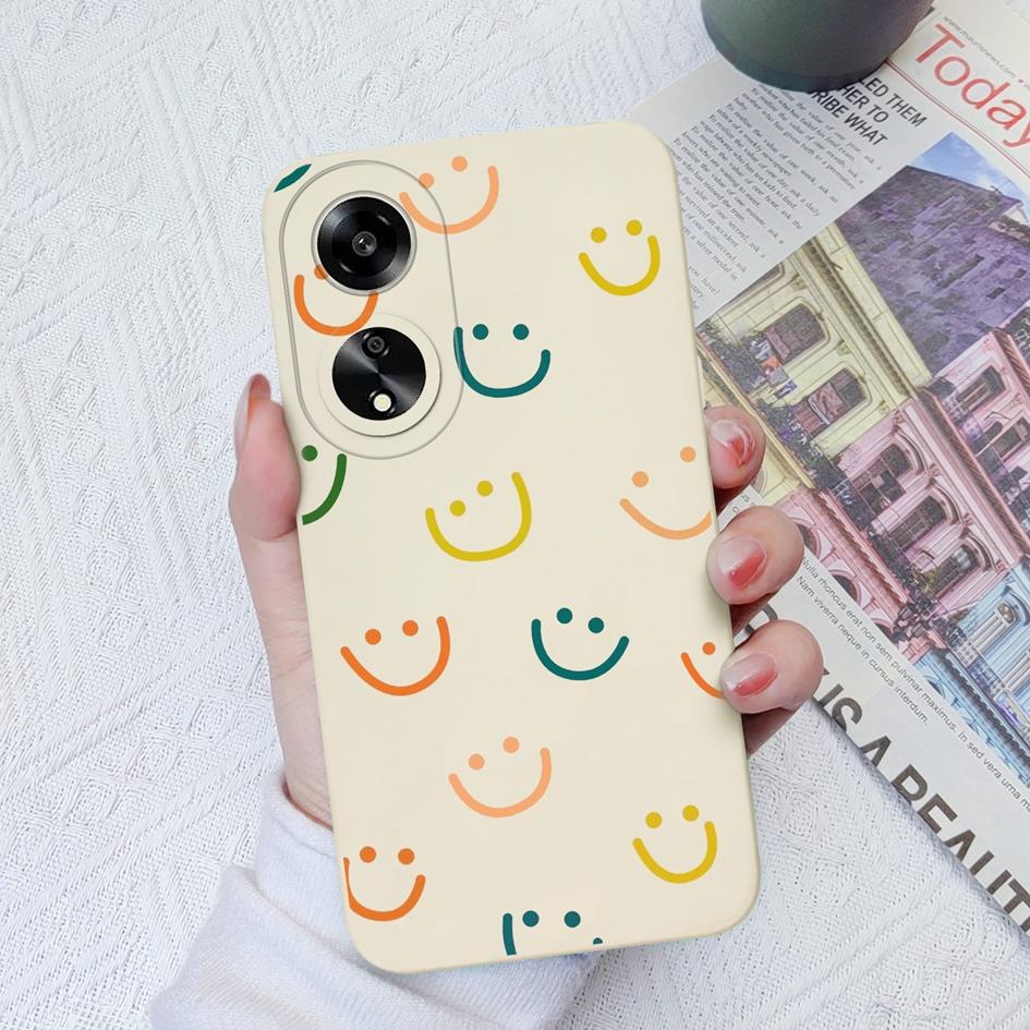 

Для Oppo A1 A7 A15 A55 A35 A52 A11 A1K Креативный чехол для телефона с рисунком смайлика Мягкий гладкий жидкий силиконовый противоскользящий противоударный чехол для Oppo Чехол OPPO A58