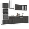 Set di Armadi da Cucina, Calamaro, 7 Pezzi, Nero