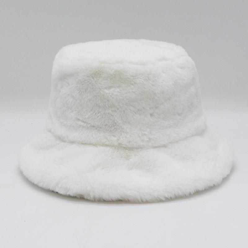Womens Lamb Velvet Basin Hat Extrathickened Furry Solid Color Warm Winter
