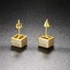 Hip Hop Cube Iced Out Stud Earrings For Women Men Square Micro Pave Crystal CZ Stud Earring  Jewelry Accessories Gift OHE109