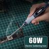 Mini Cordless Electric Soldering Iron Station Soldering Iron Adjustable Temperature Digital Display with Solder Tip 60W