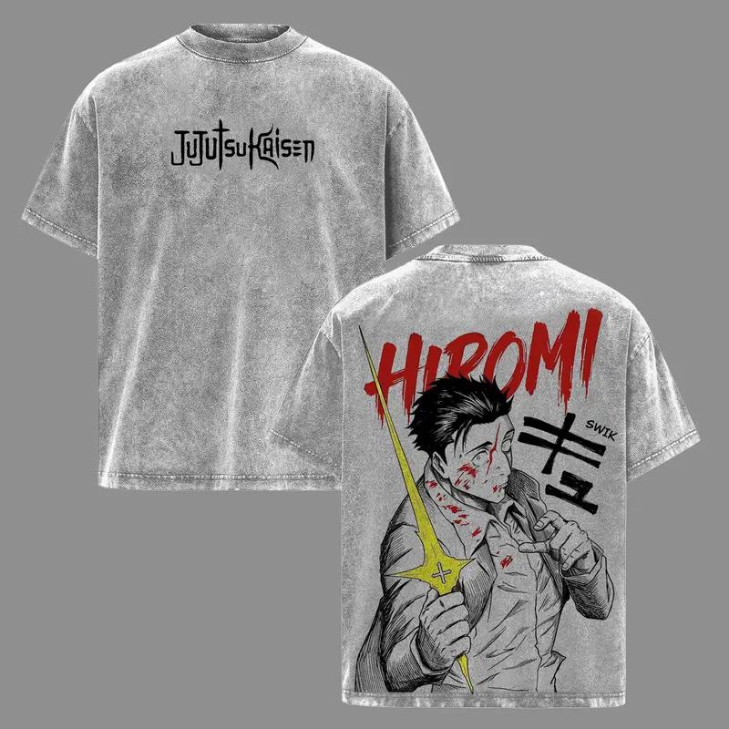 

Higuruma Hiromi Printed Tee Anime Jujutsu Kaisen Clothing Men Women Retro Washed T-shirts Cotton Tshirt Harajuku Unisex T Shirt S серый