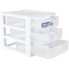 Small 3 Drawer Storage Unit Plastic Stackable Organizer Clear Front Drawers Desktop Container Office Home Crafts Makeup