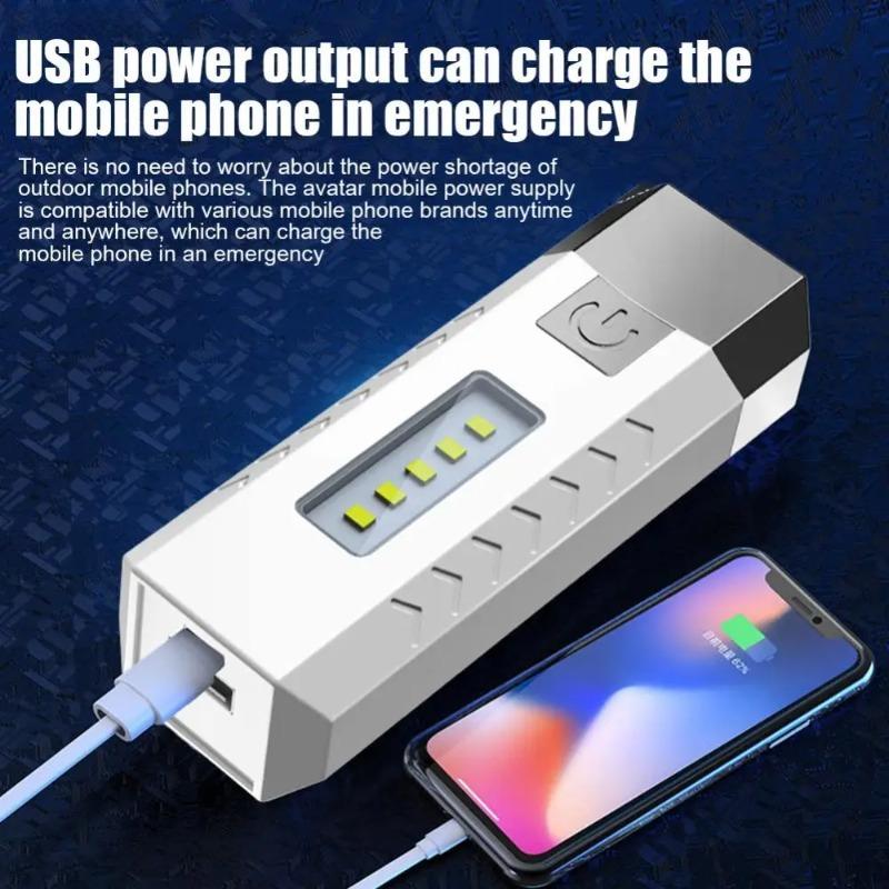 Rechargeable MINI Flashlight COB Side Lights Powerful Torch Outdoor Camping Fishing Lighting Lamp