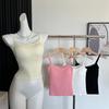 BrandyBM White Pure Desire Heart Embroidery Lace Slim Fit French Camisole