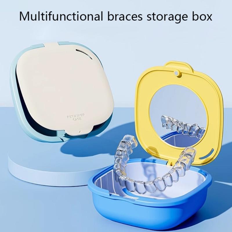 Travel Friendly Dental Appliance Storage Container for Clear Aligners and Retainers Leakproof ABS Materials