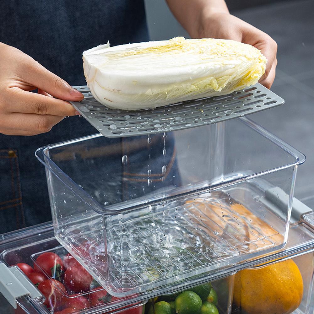 Fridge Organizer Stackable Refrigerator Organizer Bins with Lids Clear Fruit Storage Containers Freezer Pantry Kitchen Boxes