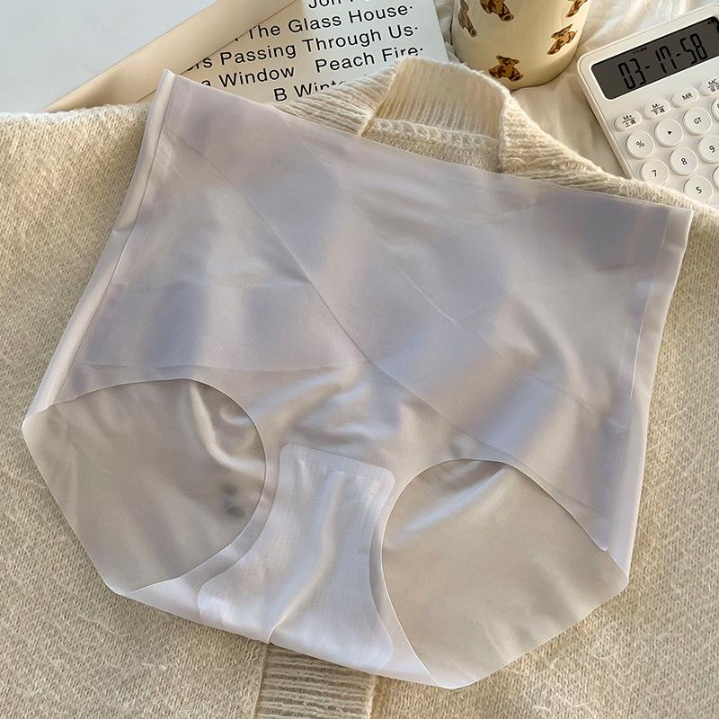 Ultra-Thin Ice Silk High-Waisted Tummy Control Panties: Seamless, Comfortable, Butt-Lifting, No Pinching