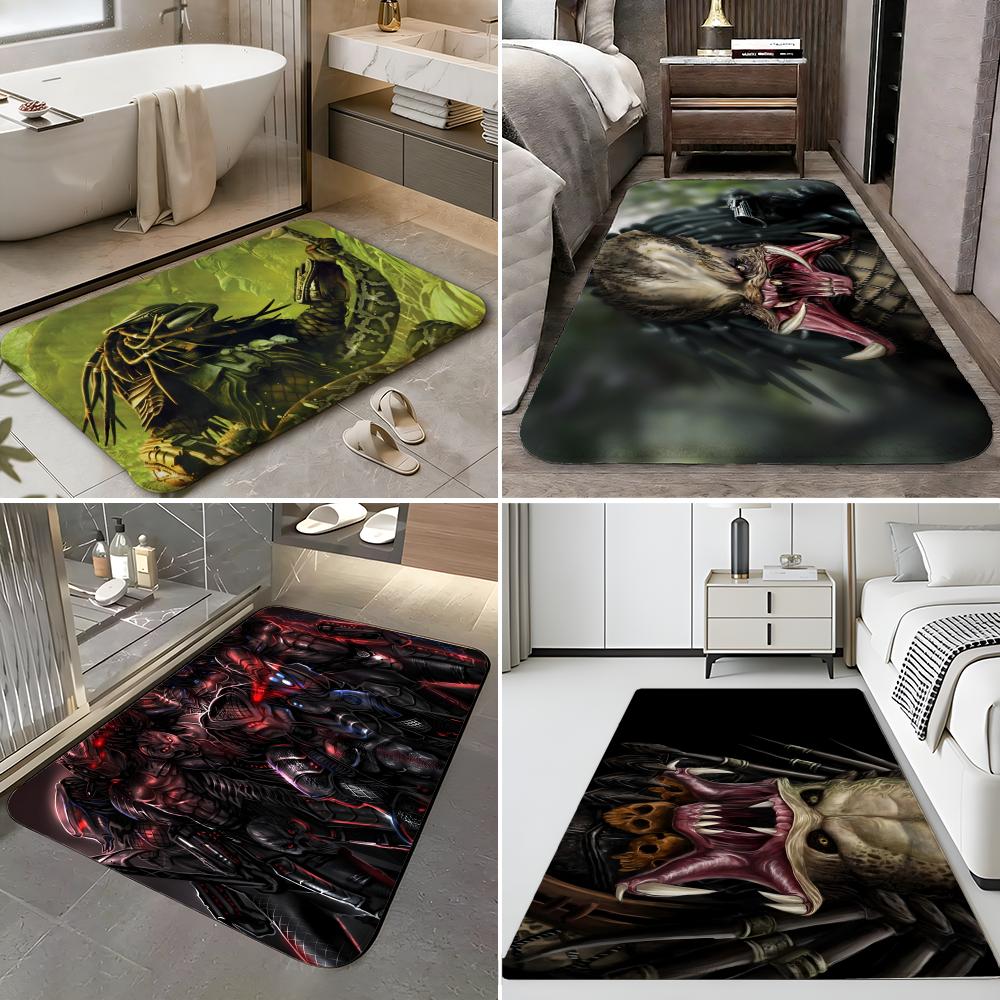 Monster Y-Yautja Floor Mat Soft Flannel Entrance Door Mat Non Slip Absorbent Bathroom Bedroom Floor Rug