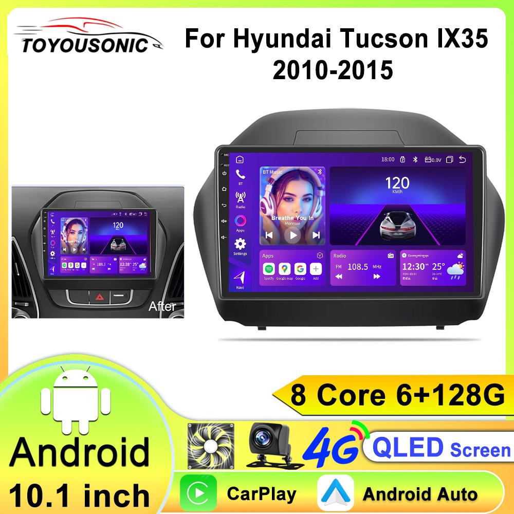 Car Radio For Hyundai Tucson 2 IX35 2010 - 2015 Wireless CarPlay Android Auto Intelligent Systems 2din WIFI DSP GPS BT