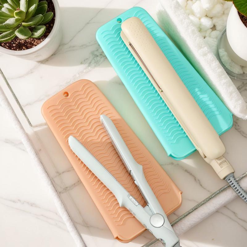Silicone Hair Curling Wand Cover Hair Straightener Storage Bag Hairdressing Curling Iron Insulation Mat Heat Resistant Pouch