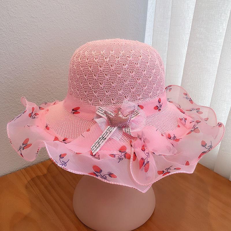 Children's Hat Women's Summer Sun Protection and Sunshade Hat Princess Beach Hat Summer Travel Thin Design Cute Girl