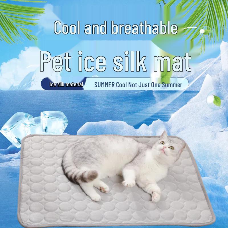 Summer Cooling Pet Mat: Breathable Ice Silk Pad for Dogs & Cats