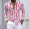 Camicia Casual da Uomo a Maniche Lunghe a Righe