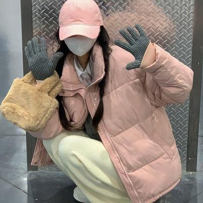 Cappotto con colletto alla coreana in stile coreano nuovo arrivo, giacca corta invernale calda per donne piccole, abbigliamento in cotone ispessito, capispalla alla moda